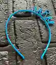 Diadema Balaca Corona Pequeña Pasta Azul Neon