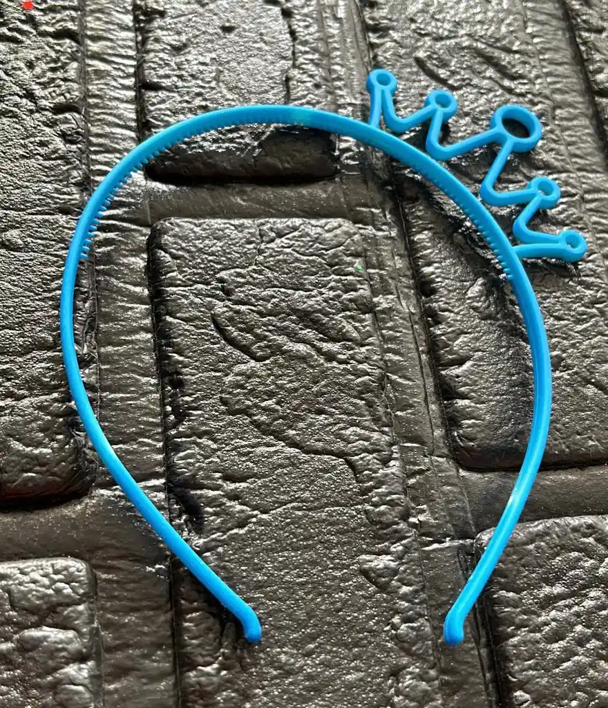 Diadema Balaca Corona Pequeña Pasta Azul Neon