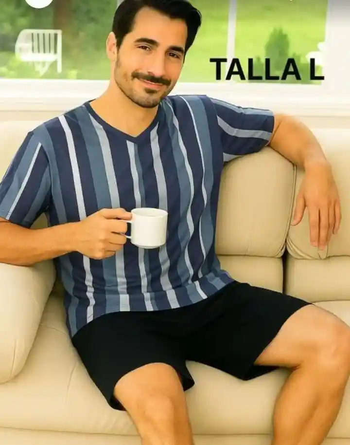 Pijama Short Hombre Piel De Durazno Talla L