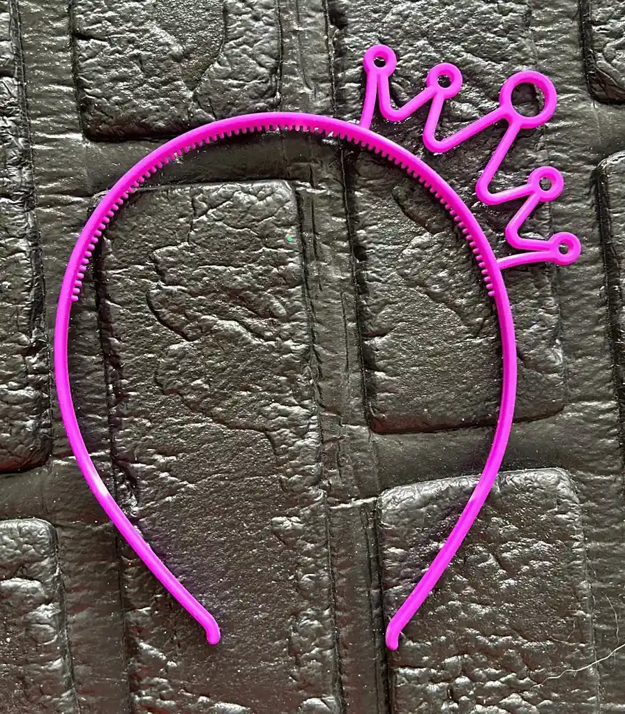 Diadema Balaca Corona Pequeña Pasta Morada Neon