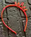 Diadema Balaca Corona Pequeña Pasta Naranja Neon