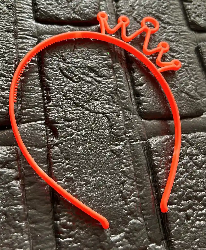 Diadema Balaca Corona Pequeña Pasta Naranja Neon