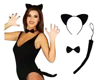 Halloween Set Disfraz De Gata 3pcs