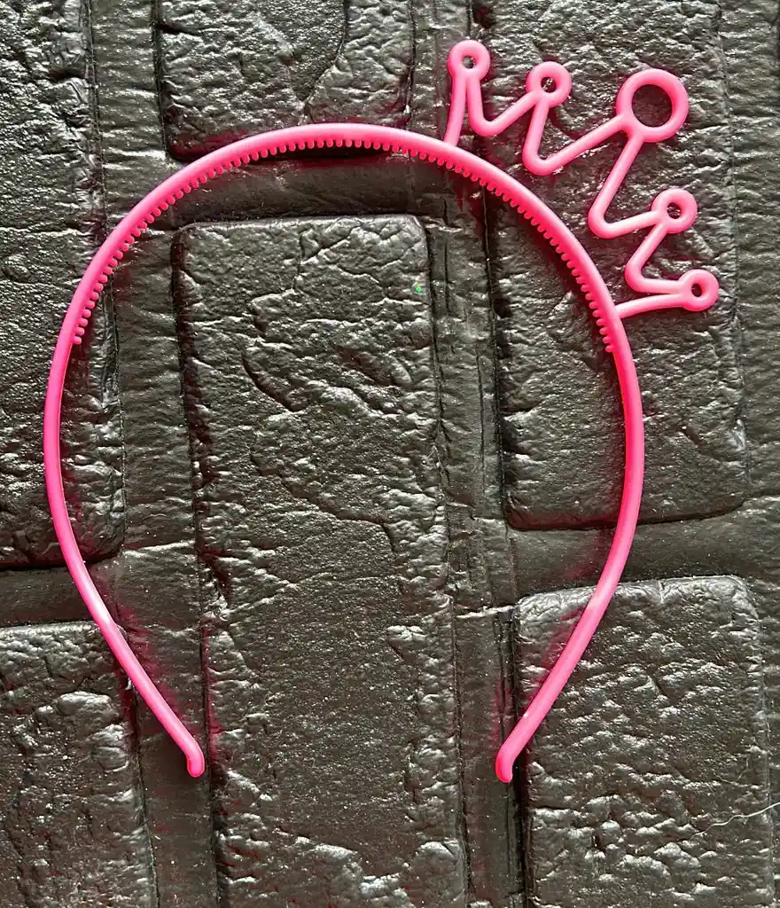 Diadema Balaca Corona Pequeña Pasta Fucsia Neon