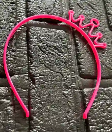 Diadema Balaca Corona Pequeña Pasta Fucsia Neon