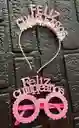 Gafas Lentes Diadema Feliz Cumpleaños Rosado