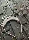 Gafas Lentes Diadema Feliz Cumpleaños Plateado