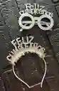 Gafas Lentes Diadema Feliz Cumpleaños Plateado