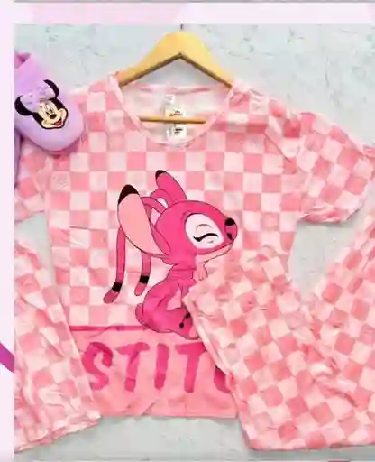Pijama Dama 3 Piezas Rosa