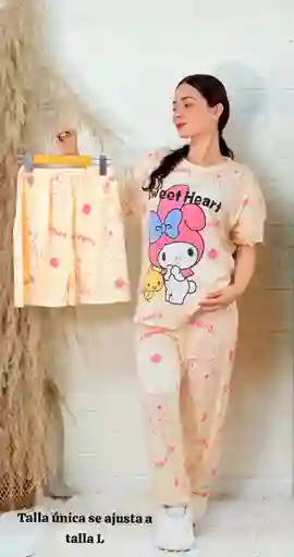 Pijama Dama 3 Piezas Talla Unica Dr