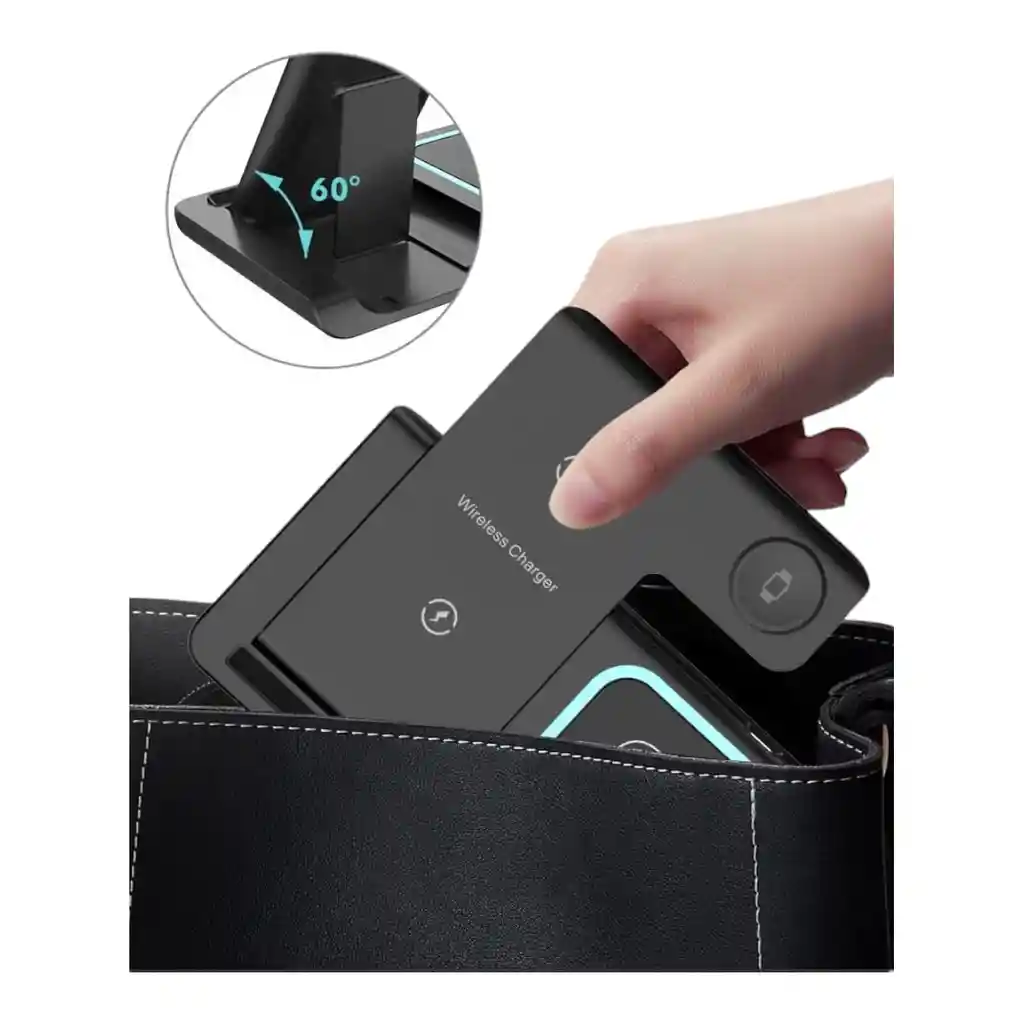 Cargador Inalámbrico 3 En 1 Plegable