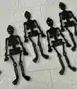 Esqueletos Plasticos Grandes X6 Unidades Negros