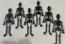 Esqueletos Plasticos Grandes X6 Unidades Negros