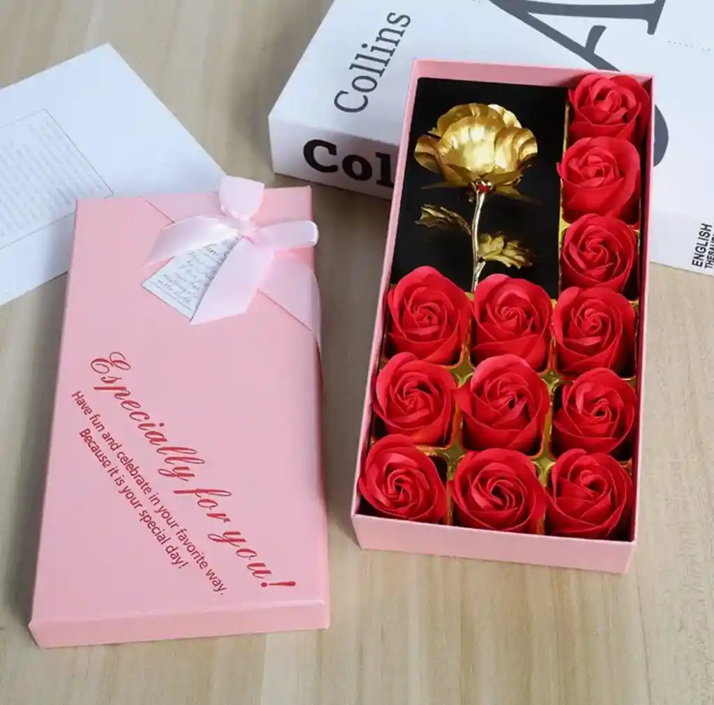 Caja De Regalo Con Rosas