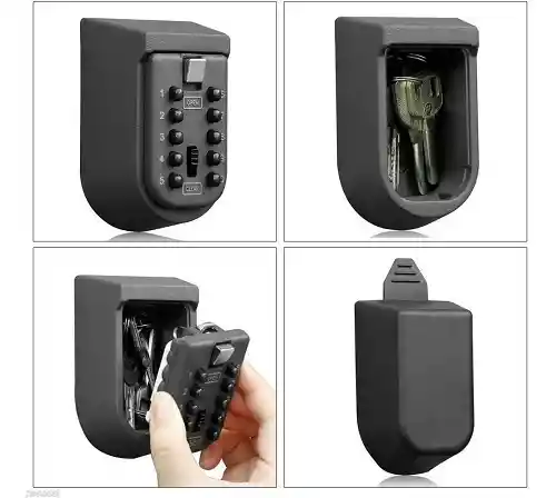 Porta Llaves Caja Fuerte De Seguridad Clave Lospu Hy Bloqueo Negro