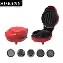 Maquina Eléctrica Waflera 5 En 1 Sokany Antiadherente Multifunción