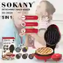 Maquina Eléctrica Waflera 5 En 1 Sokany Antiadherente Multifunción