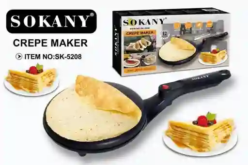 Maquina Eléctrica Crepes Sokany Antiadherente Multifunción