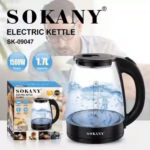 Hervidor De Agua Eléctrico Sokany Jarra De Vidrio
