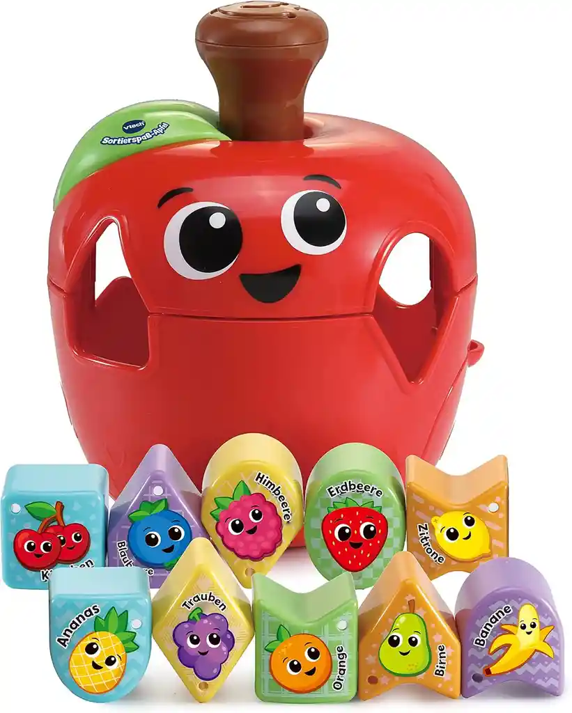 Juguete Interactivo Encajable De Figuras Manzanita Bebés
