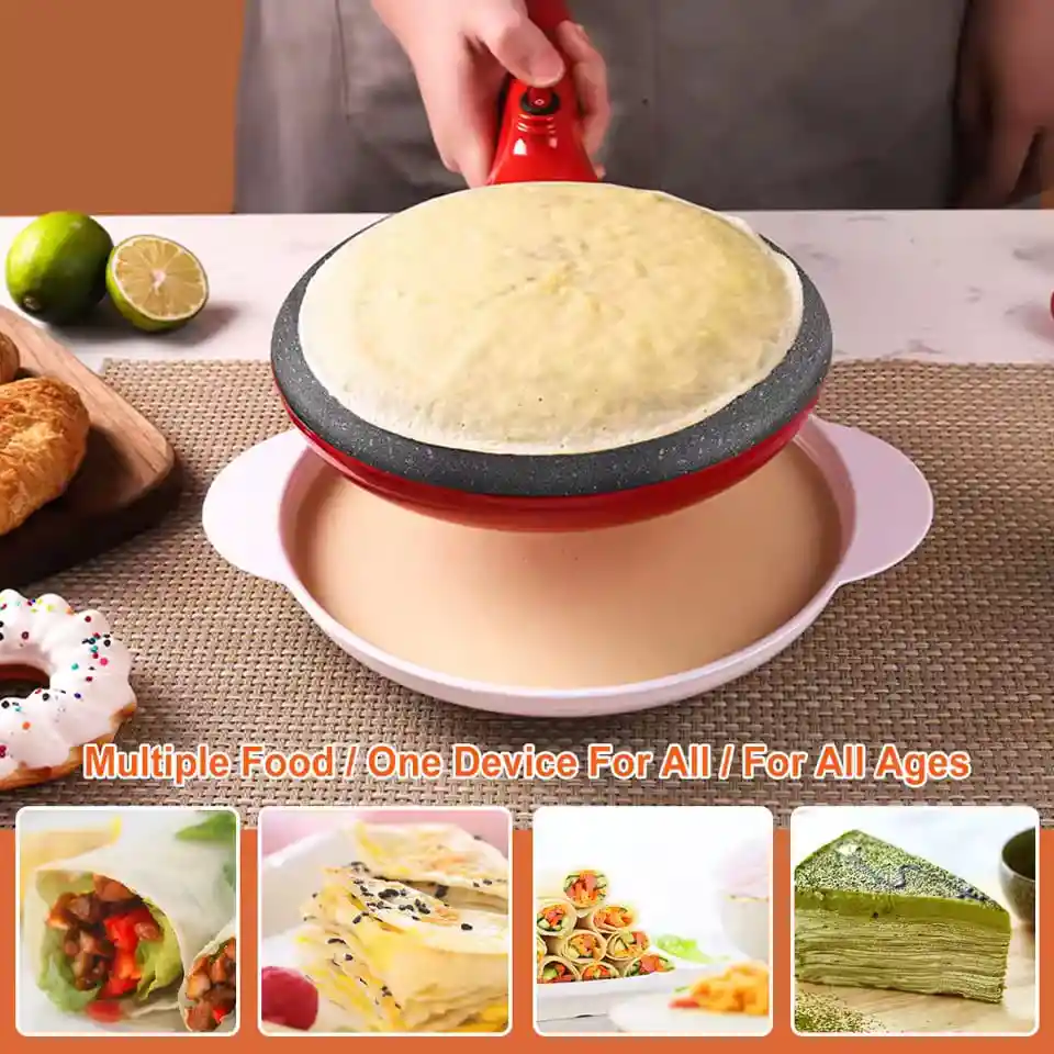 Maquina Eléctrica Crepes Sokany Antiadherente Multifunción