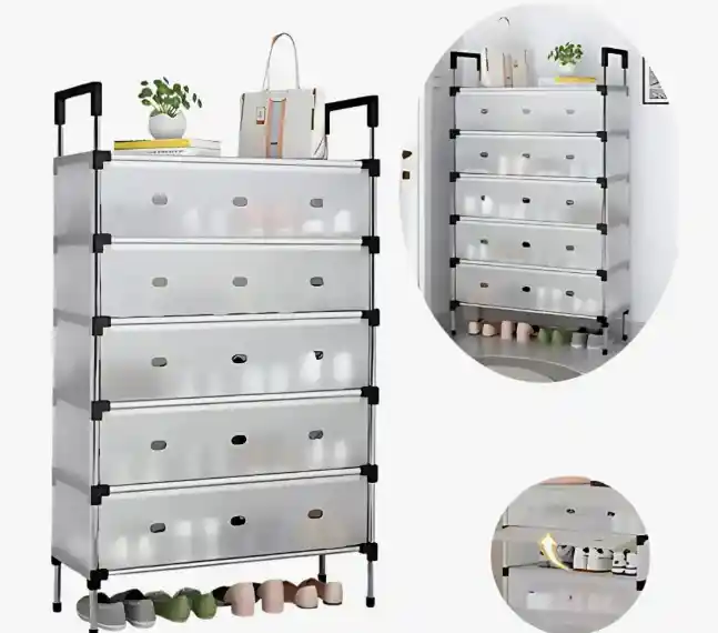 Zapatero Organizador 6 Niveles Con Tapa | Desarmable Y Ajustable