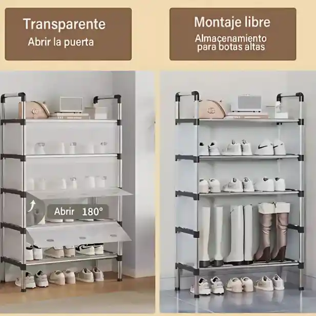 Zapatero Organizador 6 Niveles Con Tapa | Desarmable Y Ajustable