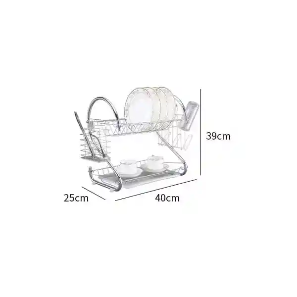 Seca Platos Escurridor Doble Cromado