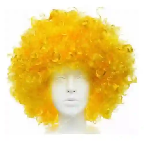 Peluca Afro Amarilla Fista Hora Loca