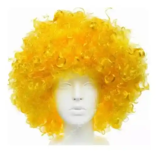 Peluca Afro Amarilla Fista Hora Loca