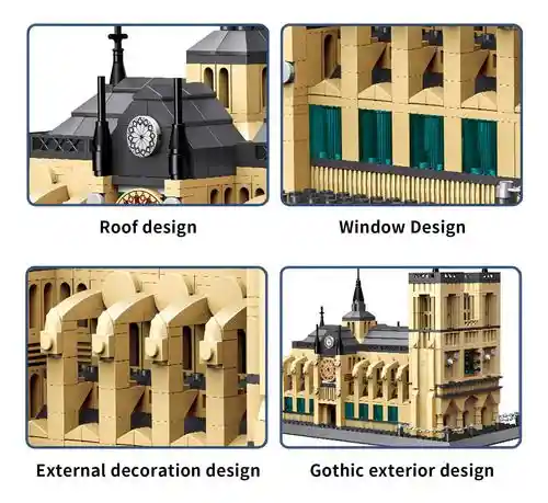 Juego De Bloques De Construcción Catedral Notre Dame Paris 2304 Pcs Juego Juguete Arquitectura