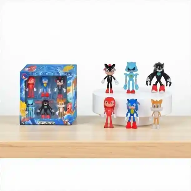 Set Juguete Figura X6 Sonic Articulados Muñecos Acción Para Niños