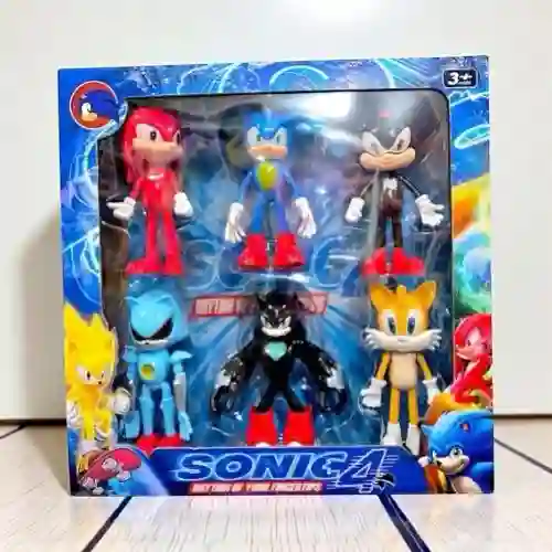 Set Juguete Figura X6 Sonic Articulados Muñecos Acción Para Niños