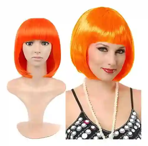 Peluca Color Naranja Halloween