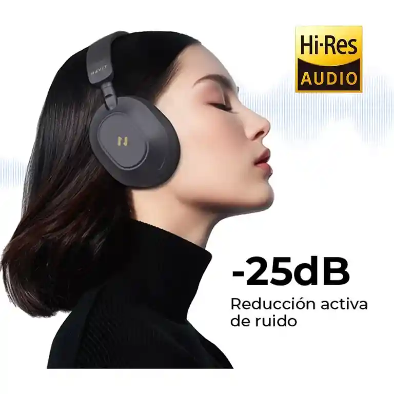 Diadema Bluetooh 5.4 / Cancelacion De Ruido Con Ia / Havit Nc01h / 80h Bateria