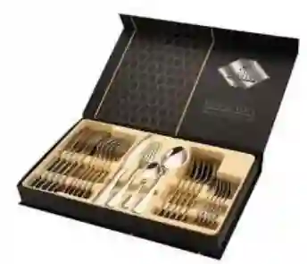 Set De Cubiertos Plateado Vg142 | 24 Piezas – Acero Inoxidable