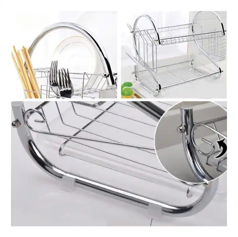 Seca Platos Escurridor Doble Cromado