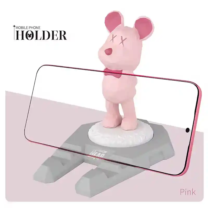 Soporte Base Celular Escritorio Figura Estatua Oso Kawaii