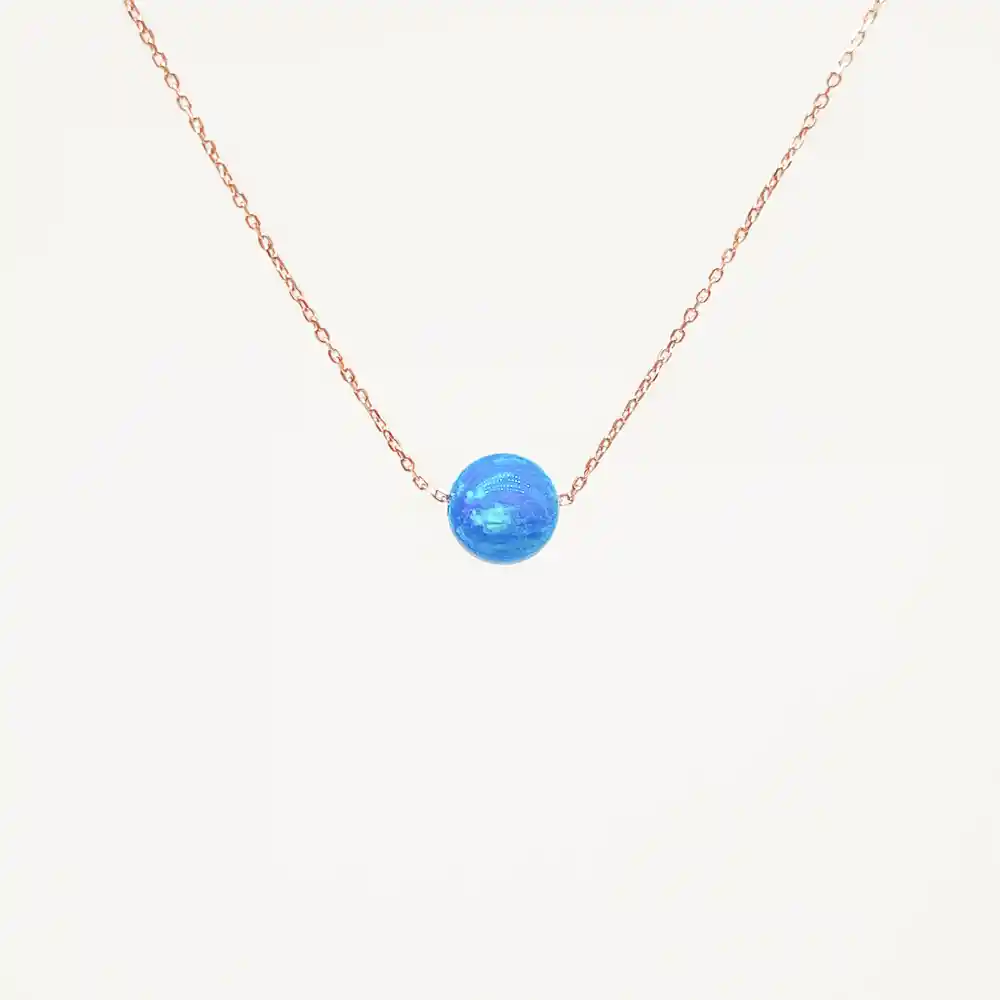 Set Collar Esfera Mar Azul + Topos