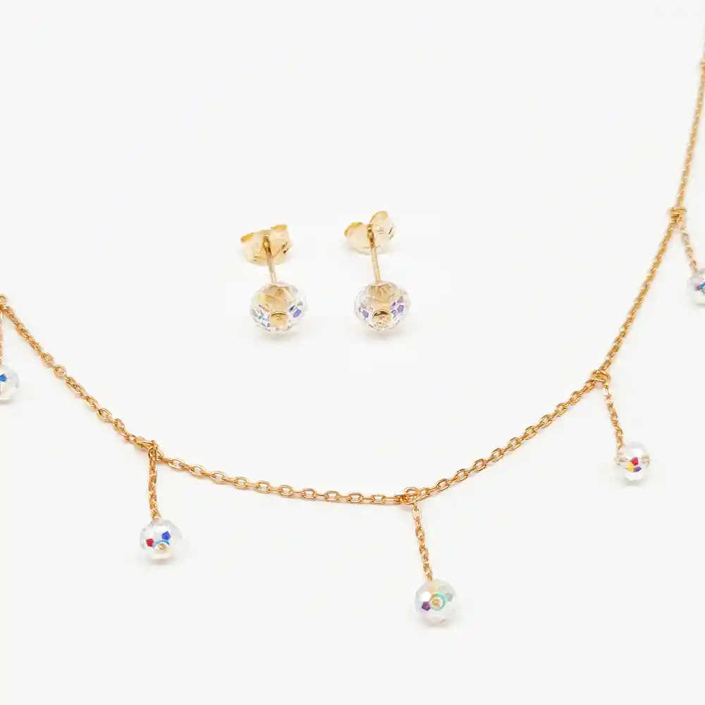 Set Collar Cistales Colgantes + Topos