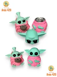 Combo Bb Yoda Rosado Grinder Y Pipa De Agua