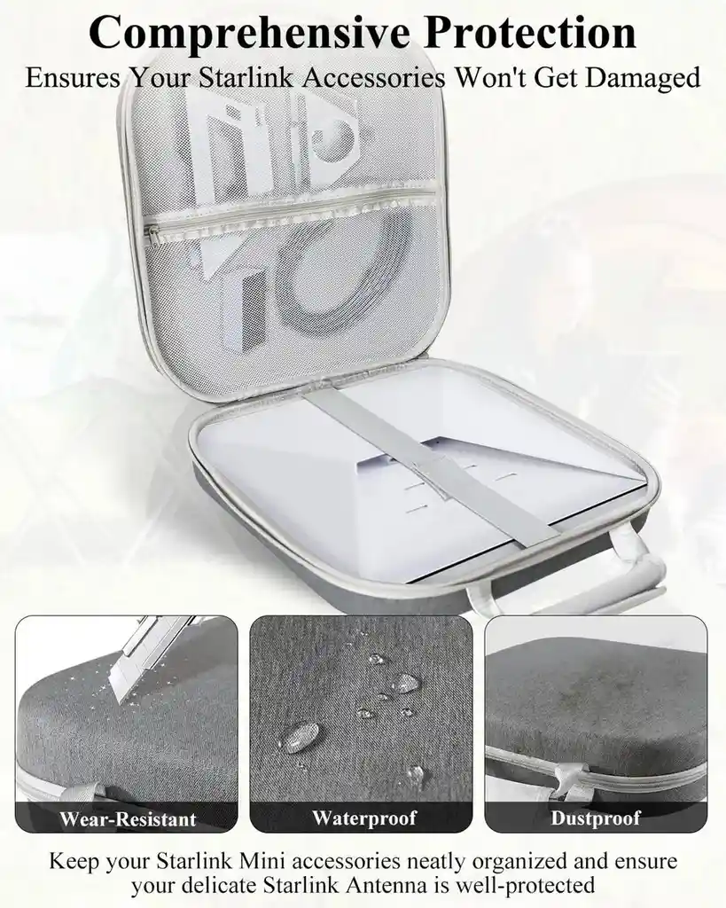Estuche De Viaje Starlink Mini Impermeable Anti Golpes Gris