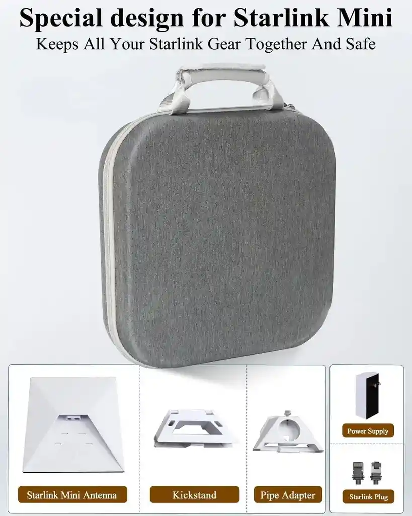 Estuche De Viaje Starlink Mini Impermeable Anti Golpes Gris