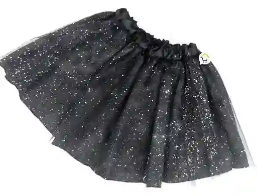 Falda Tutu Negra Escarchada 40x90cm - Halloween