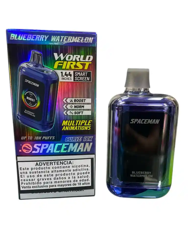 Vape Spaceman De 18000 Puffs Blueberry Vaper Vapper Vapeador Cigarrilo Electronico
