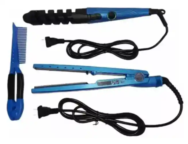 Plancha Nano Titanium + Rizador Curl Perfect 7 En 1 | Combo Wr-901ª