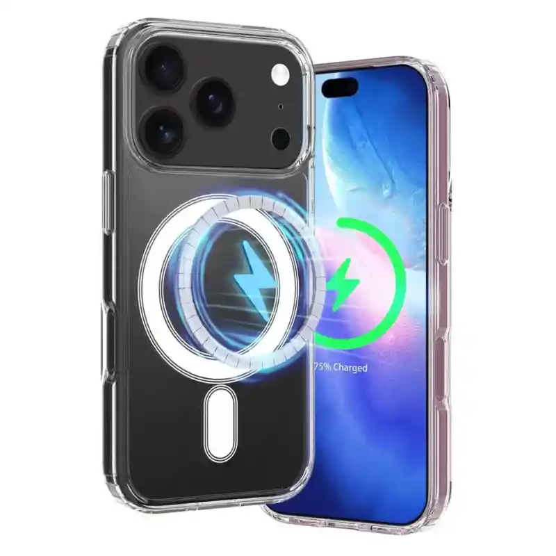 Funda Iphone 17 Transparente Con Imán Incorporado