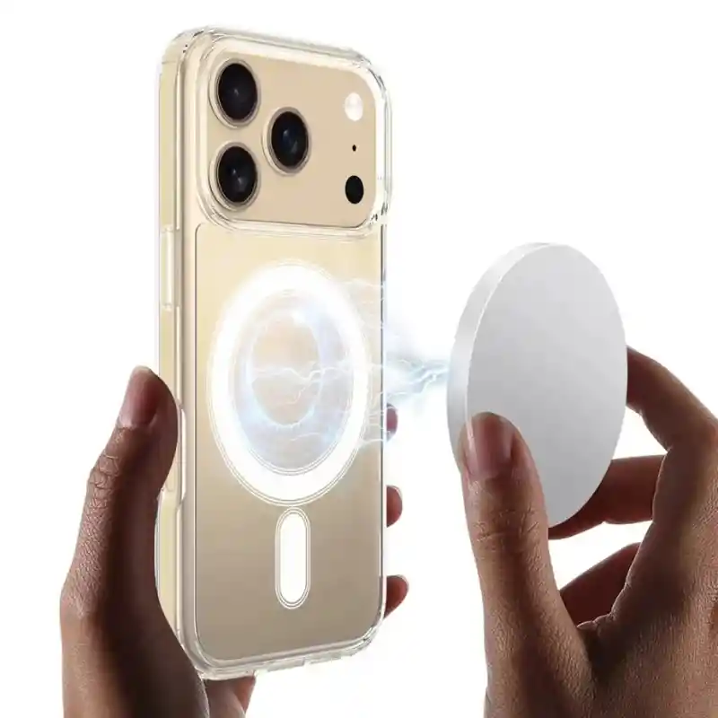 Funda Iphone 17 Transparente Con Imán Incorporado