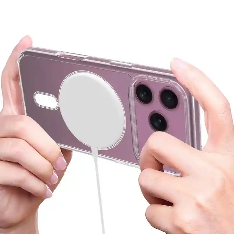 Funda Iphone 17 Transparente Con Imán Incorporado