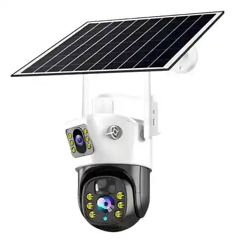 Camara Wifi Solar Exterior/ Camara De Seguridad Con Batería Solar 4k/camara Wifi/ Lente Dual